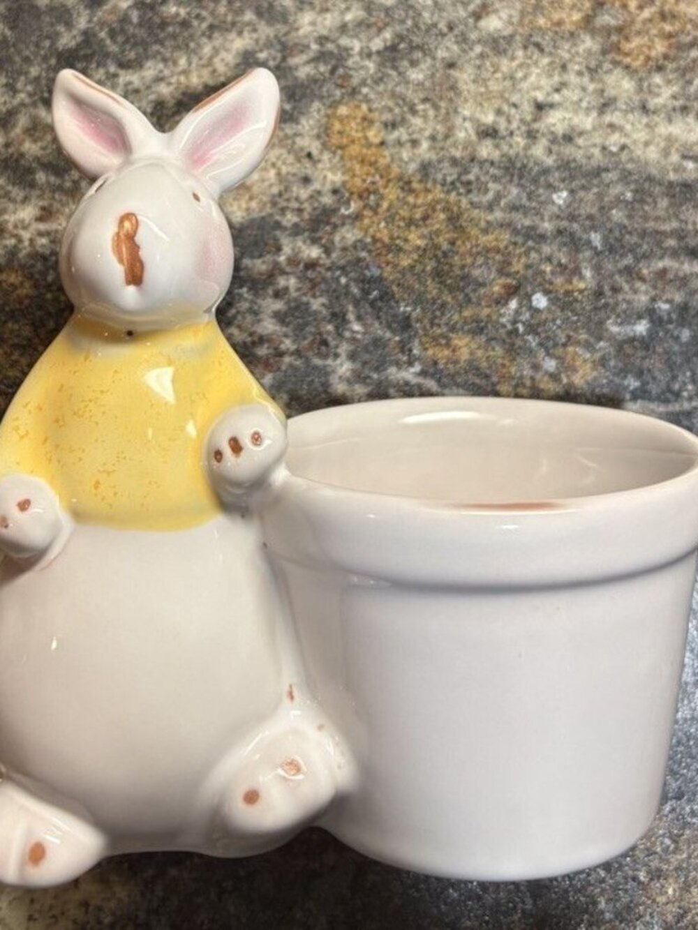Sur La Table Easter Bunny Rabbit Container Ceramic Porcelain Holder 5 Inches